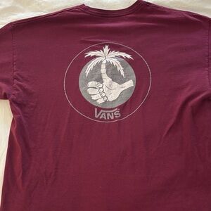 VANS Thumbs Up Palm Tree Maroon Unisex Shirt - 2XL 🛹